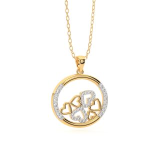Heart Circle Diamond Pendant